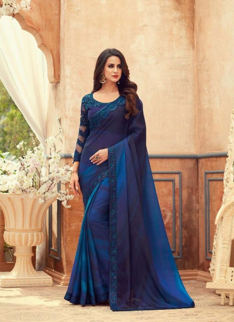 Anmol Creations Latest Fancy Designer Party And Festive Wear Heavy Chiffon Digital Print Heavy Saree Collection